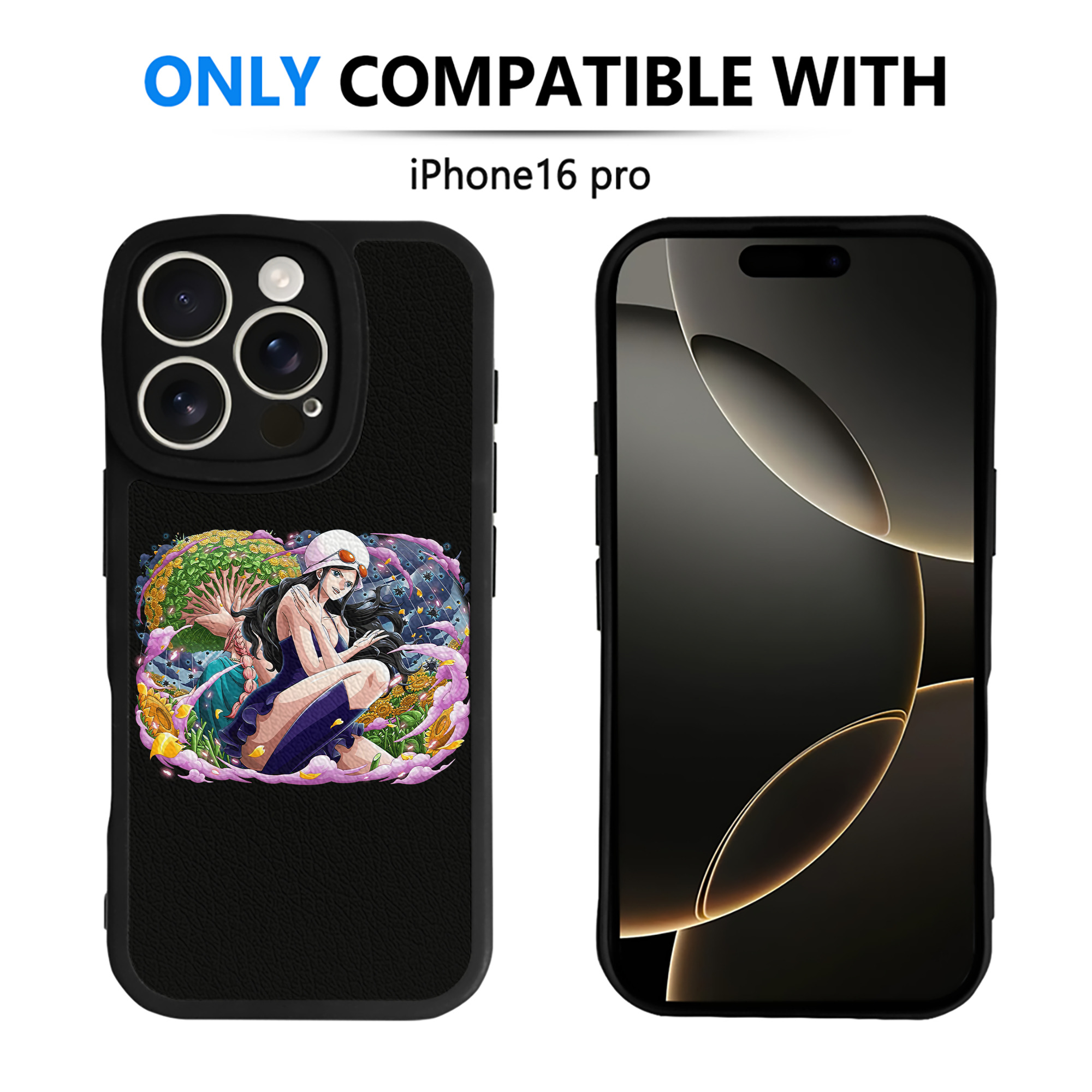 （画像用） ワンピース ニコ・ロビン ONE PIECE Nico Robin 【iPhone 16シリーズ対応】シリコンスマホケース（レザー調） 材質：シリコン